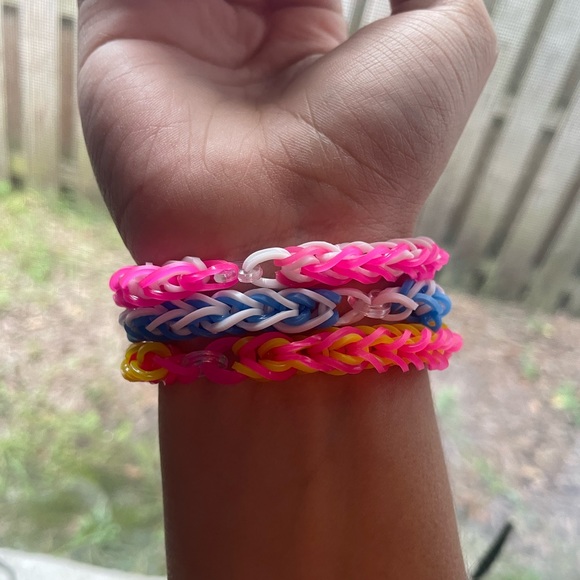 Lot of three French Braid Style Rainbow Loom Bracelet - Picture 4 of 5